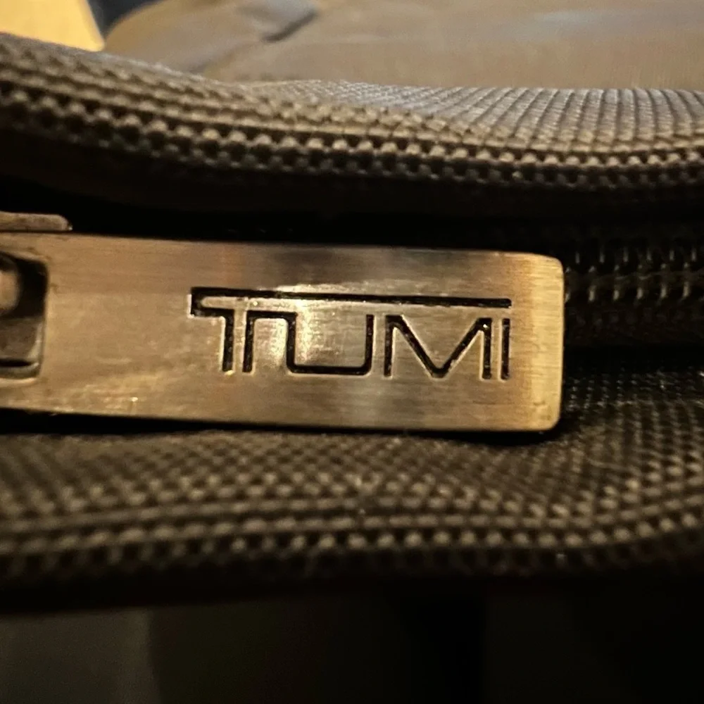 TUMI Black Nylon Leather Trim Briefcase Laptop Bag